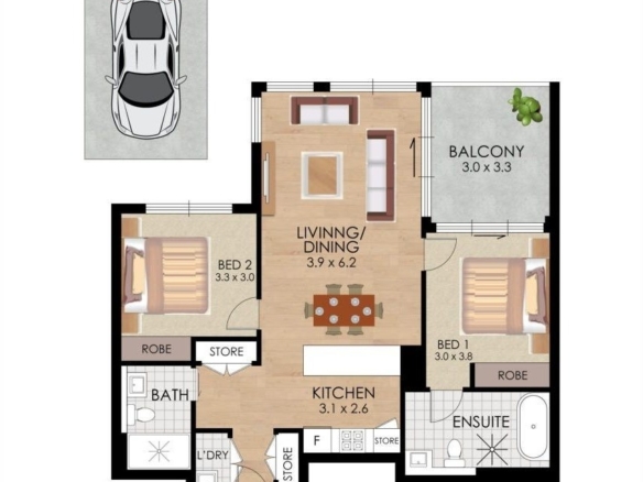 Floor plan, 1504/100 Talavera Road, Macquarie Park